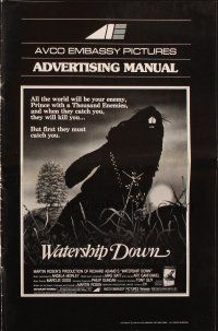 5g972 WATERSHIP DOWN pressbook '78 based on Richard Adams' best seller, cool bunny art!