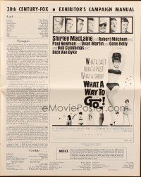 5g979 WHAT A WAY TO GO pressbook '64 Shirley MacLaine, Paul Newman, Robert Mitchum, Dean Martin