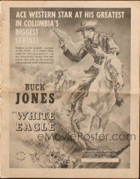 5g985 WHITE EAGLE pressbook '41 Buck Jones in the greatest serial epic of them all!