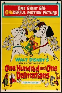 5h639 ONE HUNDRED & ONE DALMATIANS 1sh '61 most classic Walt Disney canine family cartoon!