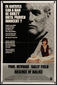 5h013 ABSENCE OF MALICE 1sh '81 Paul Newman, Sally Field, Sydney Pollack, cool design!