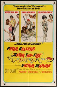 5h019 AFTER THE FOX 1sh '66 De Sica's Caccia alla Volpe, Peter Sellers, Frank Frazetta art!
