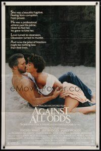 5h020 AGAINST ALL ODDS 1sh '84 Jeff Bridges makes out with Rachel Ward on the beach!