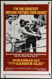 5h011 A.K.A. CASSIUS CLAY 1sh '70 image of heavyweight champion boxer Muhammad Ali in the ring!