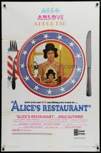 5h027 ALICE'S RESTAURANT 1sh '69 Arlo Guthrie, musical comedy directed by Arthur Penn!