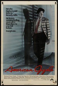 5h033 AMERICAN GIGOLO 1sh '80 handsomest male prostitute Richard Gere is being framed for murder!