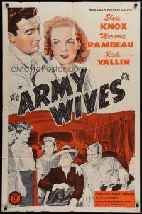 5h052 ARMY WIVES 1sh '44 Elyse Knox, Marjorie Rambeau, World War II Home Front!