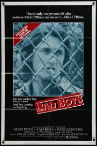 5h063 BAD BOYS video poster '83 life has pushed Sean Penn into a corner, Reni Santoni!