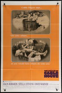 5h065 BALLAD OF CABLE HOGUE 1sh '70 Sam Peckinpah, Jason Robards & sexy Stella Stevens in wash tub