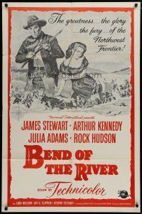 5h086 BEND OF THE RIVER military 1sh '52 Jimmy Stewart, Arthur Kennedy, directed by Anthony Mann