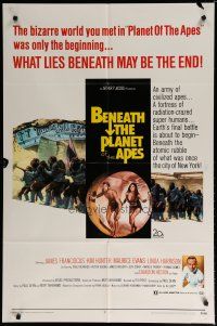 5h087 BENEATH THE PLANET OF THE APES 1sh '70 sci-fi sequel, what lies beneath may be the end!