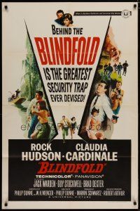 5h111 BLINDFOLD 1sh '66 Rock Hudson, Claudia Cardinale, greatest security trap ever devised!