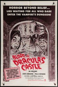 5h115 BLOOD OF DRACULA'S CASTLE 1sh '69 Al Adamson directed vampire horror, John Carradine!
