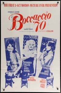 5h122 BOCCACCIO '70 1sh '62 sexy Loren, Ekberg & Schneider, plus Fellini, De Sica & Visconti!