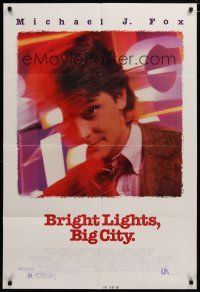 5h135 BRIGHT LIGHTS BIG CITY 1sh '88 cool image of Michael J. Fox, New York City!