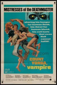5h201 COUNT YORGA VAMPIRE 1sh '70 AIP, artwork of the mistresses of the deathmaster feeding!
