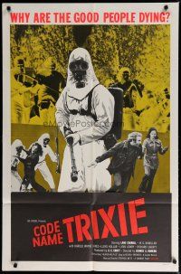 5h205 CRAZIES 1sh '73 George Romero, image of creepy hooded man in gas mask, Code Name Trixie!