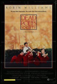 5h223 DEAD POETS SOCIETY DS 1sh '89 inspirational school teacher Robin Williams, Peter Weir