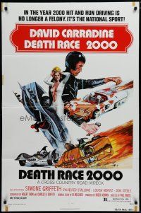 5h228 DEATH RACE 2000 1sh '75 hit & run driving is no longer a felony, it's a national sport!