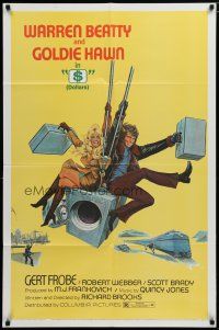 5h002 $ safe style 1sh '71 great art of bank robbers Warren Beatty & Goldie Hawn on safe!