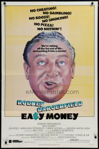 5h263 EASY MONEY 1sh '83 wacky headshot artwork of screwball Rodney Dangerfield!