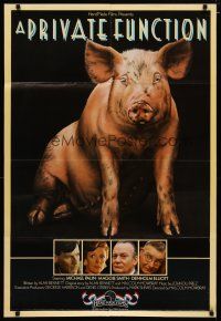 5h703 PRIVATE FUNCTION English 1sh '84 Michael Palin, Maggie Smith, great pig art!