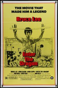 5h277 ENTER THE DRAGON 1sh R79 Bruce Lee kung fu classic, the movie that made him a legend!