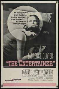 5h278 ENTERTAINER 1sh '60 as Laurence Olivier's spotlight grew dimmer, his women were younger!
