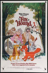 5h326 FOX & THE HOUND 1sh '81 two friends who didn't know they were supposed to be enemies!