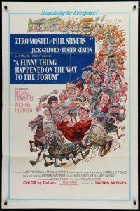 5h342 FUNNY THING HAPPENED ON THE WAY TO THE FORUM 1sh '66 great Jack Davis art of cast!