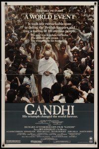 5h347 GANDHI 1sh '82 Ben Kingsley as The Mahatma, directed by Richard Attenborough!