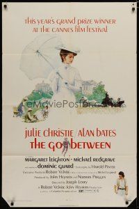 5h365 GO BETWEEN 1sh '71 artwork of Julie Christie with umbrella, directed by Joseph Losey!