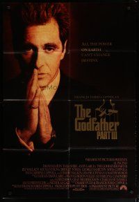 5h366 GODFATHER PART III heavy stock foil int'l 1sh '90 cool portrait image of Al Pacino!