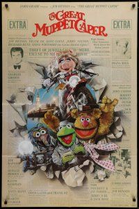 5h379 GREAT MUPPET CAPER 1sh '81 Jim Henson, Kermit the frog, great Drew Struzan artwork!