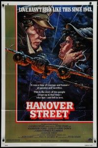 5h397 HANOVER STREET 1sh '79 Alvin art of Harrison Ford & Lesley-Anne Down in World War II!