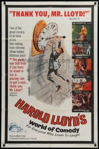 5h401 HAROLD LLOYD'S WORLD OF COMEDY 1sh '62 classic images of comedian Harold Lloyd!