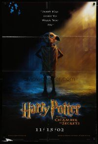 5h403 HARRY POTTER & THE CHAMBER OF SECRETS teaser DS 1sh '02 Dobby has come to warn you!