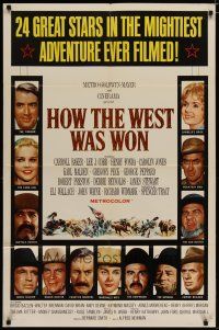 5h436 HOW THE WEST WAS WON 1sh '64 John Ford epic, Debbie Reynolds, Gregory Peck & all-star cast!