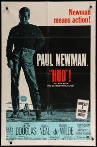 5h439 HUD 1sh R67 Paul Newman is the man with the barbed wire soul, Martin Ritt classic!