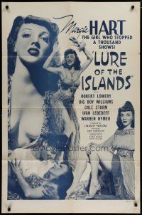 5h540 LURE OF THE ISLANDS 1sh R50 sexy Margie Hart, the girl who stopped a thousand shows!