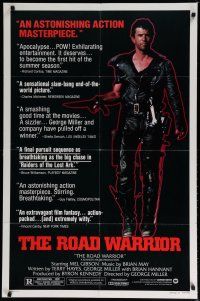 5h543 MAD MAX 2: THE ROAD WARRIOR style B 1sh '82 full-length image of Mel Gibson!