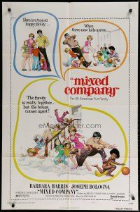 5h582 MIXED COMPANY style A 1sh '74 Barbara Harris, Frank Frazetta art from interracial comedy!