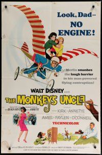 5h587 MONKEY'S UNCLE 1sh '65 Walt Disney, Annette Funnicello flying with ape!