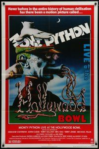 5h589 MONTY PYTHON LIVE AT THE HOLLYWOOD BOWL 1sh '82 great wacky meat grinder image!