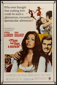 5h591 MORE THAN A MIRACLE 1sh '67 great image of sexy Sophia Loren & Omar Sharif!