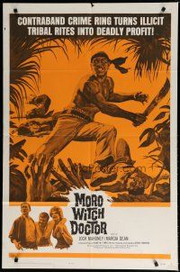 5h594 MORO WITCH DOCTOR 1sh '64 Jock Mahoney vs. contraband crime ring, deadly profit!