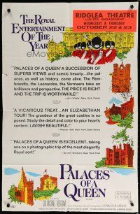 5h655 PALACES OF A QUEEN 1sh '67 English royalty, narrated by Michael Redgrave!
