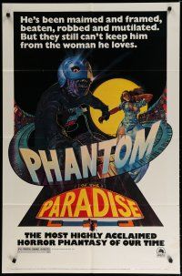 5h675 PHANTOM OF THE PARADISE 1sh '74 Brian De Palma, maimed and framed for rock & roll!