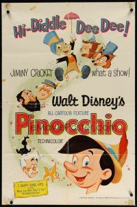5h679 PINOCCHIO 1sh R71 Disney classic fantasy cartoon about a wooden boy who wants to be real!