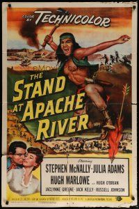 5h833 STAND AT APACHE RIVER 1sh '53 a raging wave of Apache terror sweeps across Arizona!